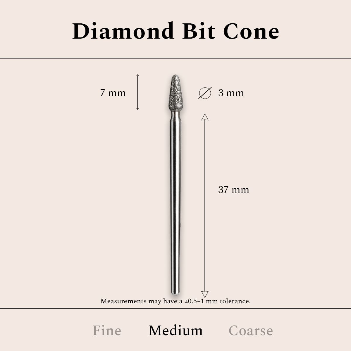 Diamond Bit Cone Medium 3 mm
