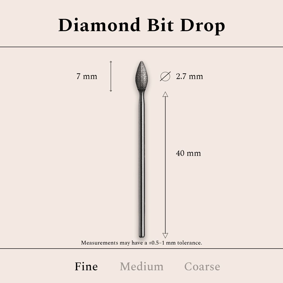 Diamond Bit Drop Fine 2,7 mm