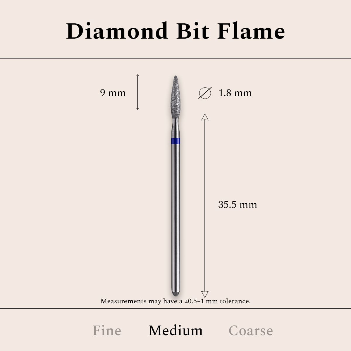 Diamond Bit Flame Medium, 1.8 mm