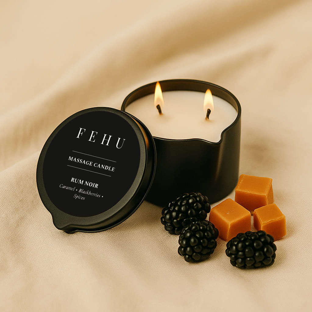Massage Candle Rum Noir, 100 g.