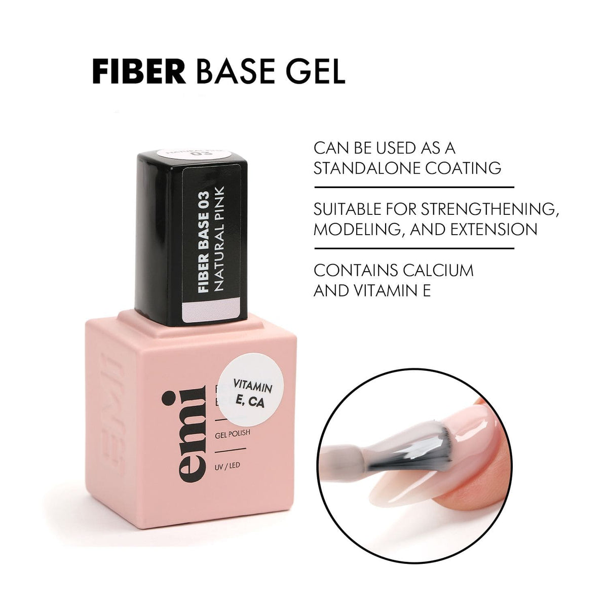 Fiber Base Gel #3 Natural Pink, 15 ml.