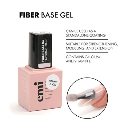 Fiber Base Gel #3 Natural Pink, 15 ml.