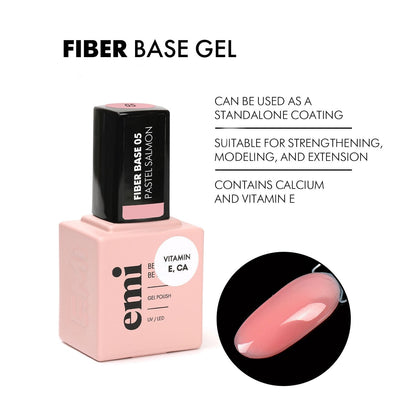 Fiber Base Gel Pastel Salmon #5, 15 ml.