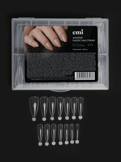 Plastic nail forms, almond