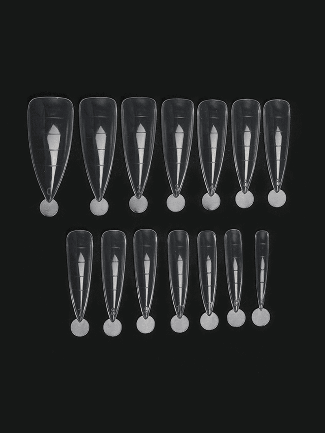 Plastic nail forms, almond